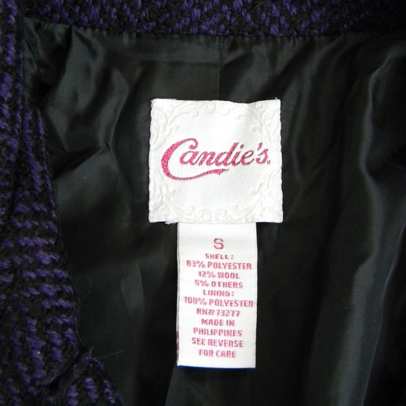 Dark Purple & Black Candies Pea Coat - Picture 5 of 8